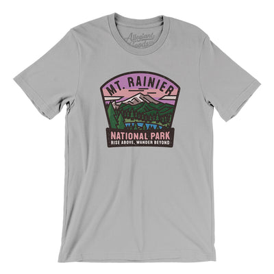 Mt. Rainier National Park Badge Men/Unisex T-Shirt-Silver-Allegiant Goods Co. Vintage Sports Apparel