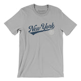 New York Vintage Script Men/Unisex T-Shirt-Silver-Allegiant Goods Co. Vintage Sports Apparel