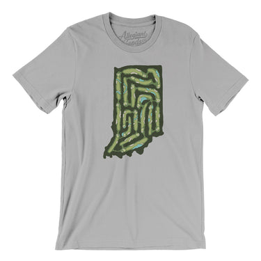 Indiana Golf Course Map Men/Unisex T-Shirt-Silver-Allegiant Goods Co. Vintage Sports Apparel