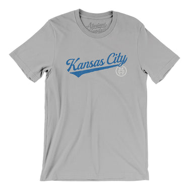 Kansas City Vintage Script Men/Unisex T-Shirt-Silver-Allegiant Goods Co. Vintage Sports Apparel