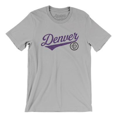 Denver Vintage Script Men/Unisex T-Shirt-Silver-Allegiant Goods Co. Vintage Sports Apparel