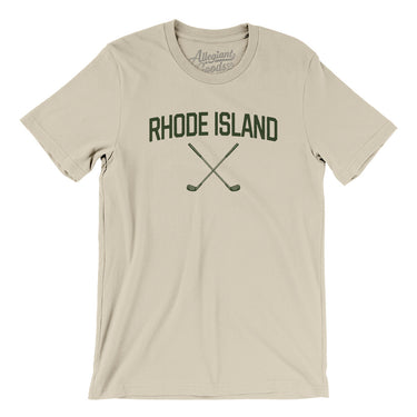 Rhode Island Golf Men/Unisex T-Shirt-Soft Cream-Allegiant Goods Co. Vintage Sports Apparel