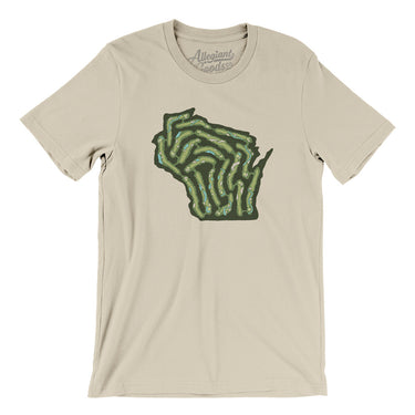 Wisconsin Golf Course Map Men/Unisex T-Shirt-Soft Cream-Allegiant Goods Co. Vintage Sports Apparel