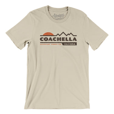 Coachella Mountain Sunset Men/Unisex T-Shirt-Soft Cream-Allegiant Goods Co. Vintage Sports Apparel