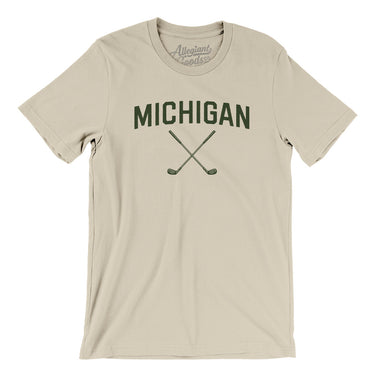 Michigan Golf Men/Unisex T-Shirt-Soft Cream-Allegiant Goods Co. Vintage Sports Apparel