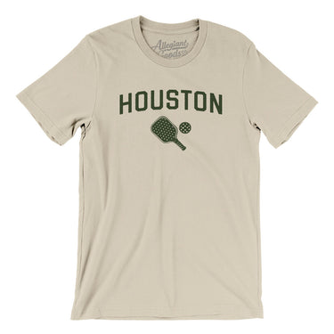 Houston Pickleball Men/Unisex T-Shirt-Soft Cream-Allegiant Goods Co. Vintage Sports Apparel