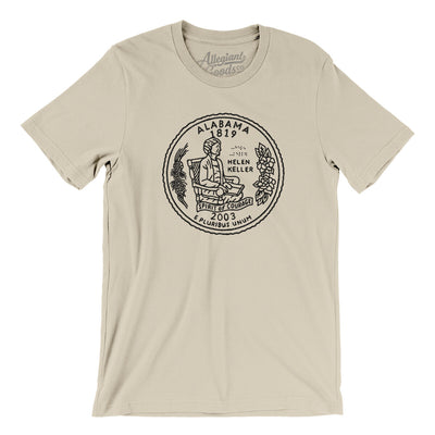 Alabama State Quarter Men/Unisex T-Shirt-Soft Cream-Allegiant Goods Co. Vintage Sports Apparel
