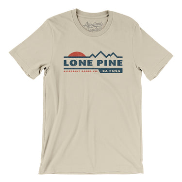 Lone Pine Mountain Sunset Men/Unisex T-Shirt-Soft Cream-Allegiant Goods Co. Vintage Sports Apparel