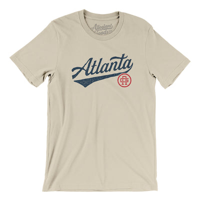 Atlanta Vintage Script Men/Unisex T-Shirt-Soft Cream-Allegiant Goods Co. Vintage Sports Apparel