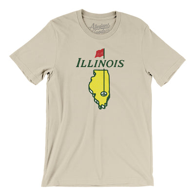 Illinois Golf Men/Unisex T-Shirt-Soft Cream-Allegiant Goods Co. Vintage Sports Apparel
