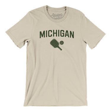 Michigan Pickleball Men/Unisex T-Shirt-Soft Cream-Allegiant Goods Co. Vintage Sports Apparel