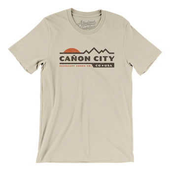 Cañon City Mountain Sunset Men/Unisex T-Shirt-Soft Cream-Allegiant Goods Co. Vintage Sports Apparel