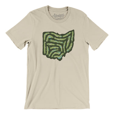 Ohio Golf Course Map Men/Unisex T-Shirt-Soft Cream-Allegiant Goods Co. Vintage Sports Apparel