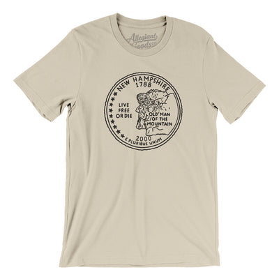 New Hampshire State Quarter Men/Unisex T-Shirt-Soft Cream-Allegiant Goods Co. Vintage Sports Apparel