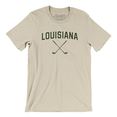 Louisiana Golf Men/Unisex T-Shirt-Soft Cream-Allegiant Goods Co. Vintage Sports Apparel