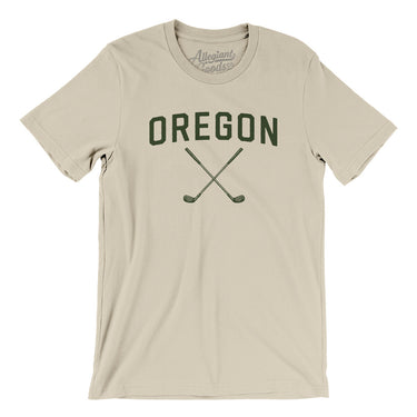 Oregon Golf Men/Unisex T-Shirt-Soft Cream-Allegiant Goods Co. Vintage Sports Apparel