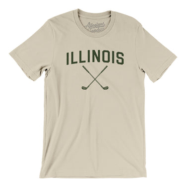 Illinois Golf Men/Unisex T-Shirt-Soft Cream-Allegiant Goods Co. Vintage Sports Apparel