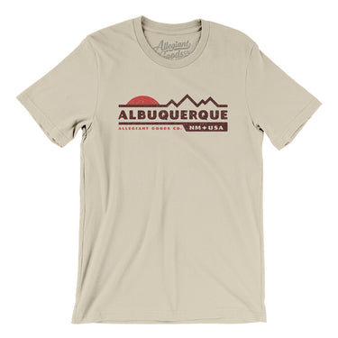 Albuquerque Mountain Sunset Men/Unisex T-Shirt-Soft Cream-Allegiant Goods Co. Vintage Sports Apparel