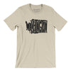 Washington State Shape Text Men/Unisex T-Shirt-Soft Cream-Allegiant Goods Co. Vintage Sports Apparel