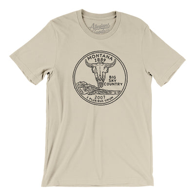 Montana State Quarter Men/Unisex T-Shirt-Soft Cream-Allegiant Goods Co. Vintage Sports Apparel