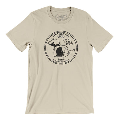 Michigan State Quarter Men/Unisex T-Shirt-Soft Cream-Allegiant Goods Co. Vintage Sports Apparel
