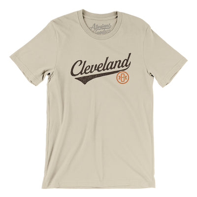 Cleveland Vintage Script Men/Unisex T-Shirt-Soft Cream-Allegiant Goods Co. Vintage Sports Apparel