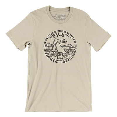 Rhode Island State Quarter Men/Unisex T-Shirt-Soft Cream-Allegiant Goods Co. Vintage Sports Apparel