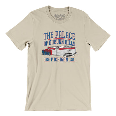 The Palace Of Auburn Hills Men/Unisex T-Shirt-Soft Cream-Allegiant Goods Co. Vintage Sports Apparel