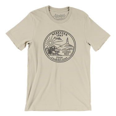 Nebraska State Quarter Men/Unisex T-Shirt-Soft Cream-Allegiant Goods Co. Vintage Sports Apparel