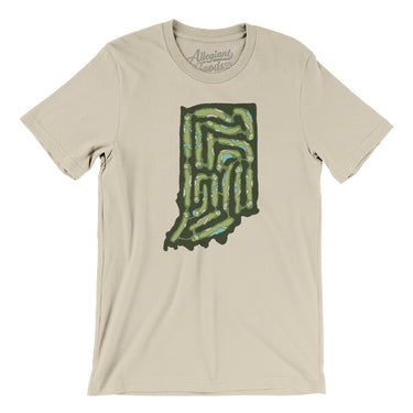 Indiana Golf Course Map Men/Unisex T-Shirt-Soft Cream-Allegiant Goods Co. Vintage Sports Apparel