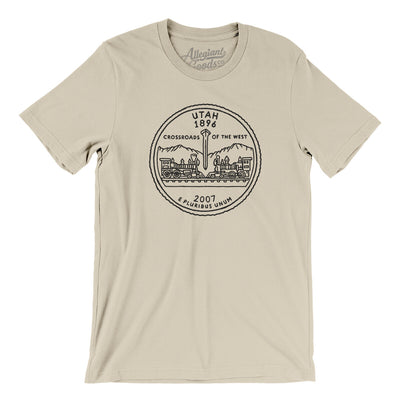 Utah State Quarter Men/Unisex T-Shirt-Soft Cream-Allegiant Goods Co. Vintage Sports Apparel