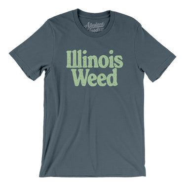 Illinois Weed Men/Unisex T-Shirt-Steel Blue-Allegiant Goods Co. Vintage Sports Apparel