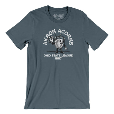 Akron Acorns Baseball Men/Unisex T-Shirt-Steel Blue-Allegiant Goods Co. Vintage Sports Apparel