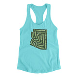 Arizona Golf Course Women's Racerback Tank-Tahiti Blue-Allegiant Goods Co. Vintage Sports Apparel
