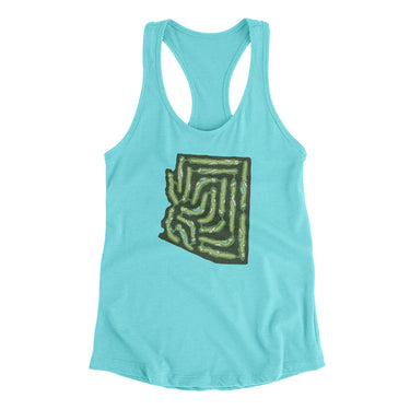 Arizona Golf Course Women's Racerback Tank-Tahiti Blue-Allegiant Goods Co. Vintage Sports Apparel
