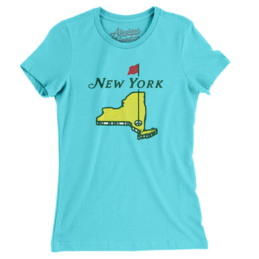 New York Golf Women's T-Shirt-Tahiti Blue-Allegiant Goods Co. Vintage Sports Apparel