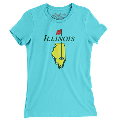 Illinois Golf Women's T-Shirt-Tahiti Blue-Allegiant Goods Co. Vintage Sports Apparel