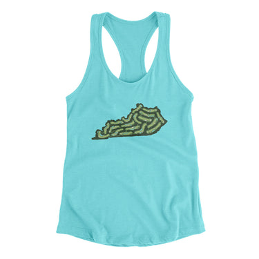 Kentucky Golf Course Women's Racerback Tank-Tahiti Blue-Allegiant Goods Co. Vintage Sports Apparel
