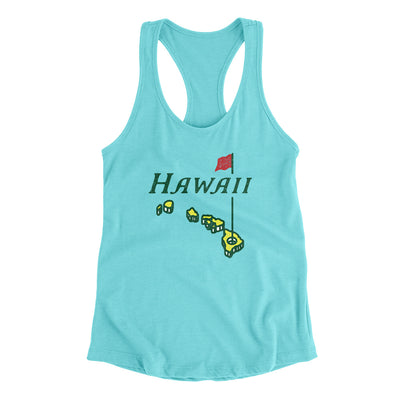 Hawaii Golf Women's Racerback Tank-Tahiti Blue-Allegiant Goods Co. Vintage Sports Apparel