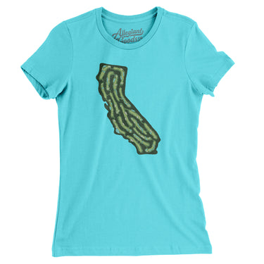 California Golf Course Women's T-Shirt-Tahiti Blue-Allegiant Goods Co. Vintage Sports Apparel