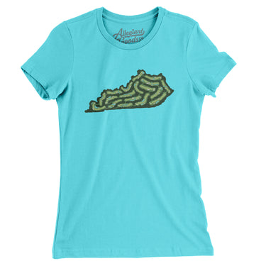Kentucky Golf Course Women's T-Shirt-Tahiti Blue-Allegiant Goods Co. Vintage Sports Apparel