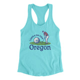 I Have A Tee Time In Oregon Women's Racerback Tank-Tahiti Blue-Allegiant Goods Co. Vintage Sports Apparel