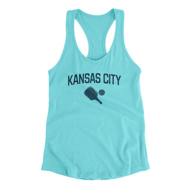 Kansas City Pickleball Women's Racerback Tank-Tahiti Blue-Allegiant Goods Co. Vintage Sports Apparel
