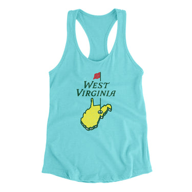 West Virginia Golf Women's Racerback Tank-Tahiti Blue-Allegiant Goods Co. Vintage Sports Apparel