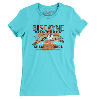 Biscayne Dog Track Women's T-Shirt-Tahiti Blue-Allegiant Goods Co. Vintage Sports Apparel