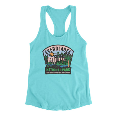 Everglades National Park Badge Women's Racerback Tank-Tahiti Blue-Allegiant Goods Co. Vintage Sports Apparel