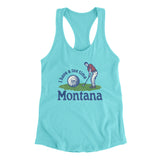 I Have A Tee Time In Montana Women's Racerback Tank-Tahiti Blue-Allegiant Goods Co. Vintage Sports Apparel