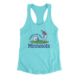 I Have A Tee Time In Minnesota Women's Racerback Tank-Tahiti Blue-Allegiant Goods Co. Vintage Sports Apparel