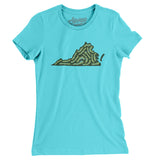 Virginia Golf Course Women's T-Shirt-Tahiti Blue-Allegiant Goods Co. Vintage Sports Apparel