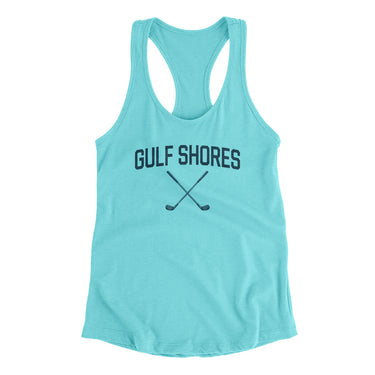 Gulf Shores Golf Women's Racerback Tank-Tahiti Blue-Allegiant Goods Co. Vintage Sports Apparel